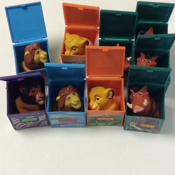 Burger King Kids Club Vintage 1997 Disney Push up Puppet Lot of 9 - Picture 1 of 5